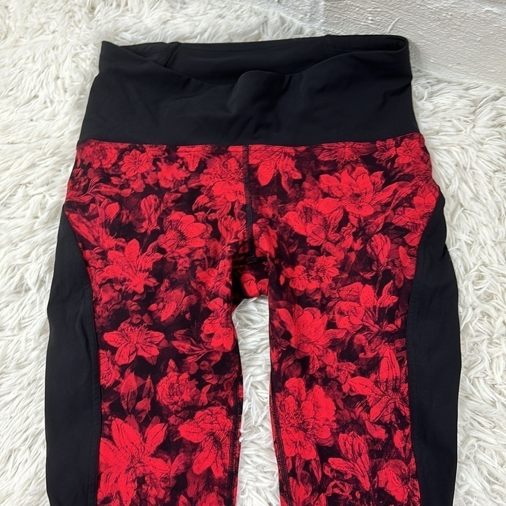 Lululemon Train Times Fast Pace Pant Special Edition 25" Carminetrue Red Black - Picture 2 of 5